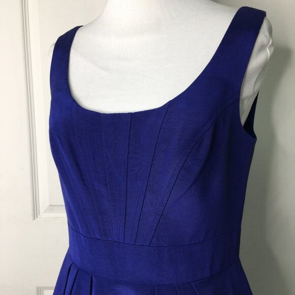 Shoshanna Royal Blue Open Flare Dress Size 4 - Picture 4 of 15